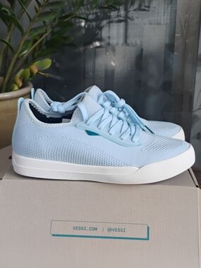 Vessi Weekend Glacier Blue Knit Women's Sneaker Size 8